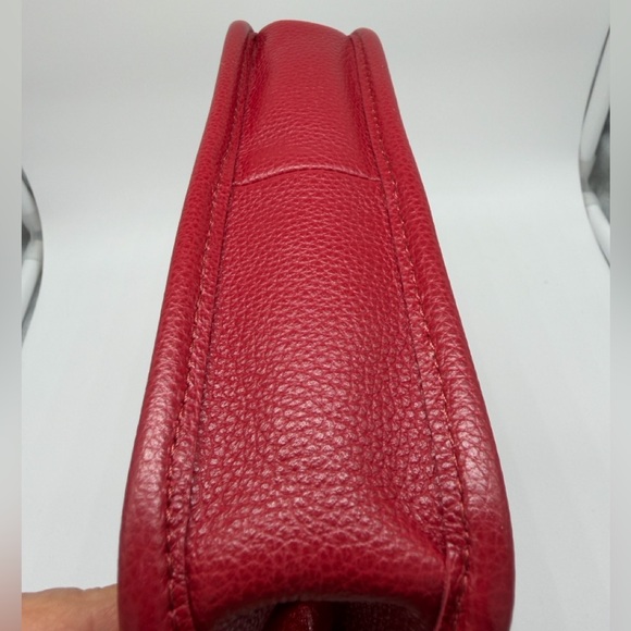 Longchamp Le Foulonné Cherry Red Leather Crossbody Bag - Like New - Picture 7 of 13